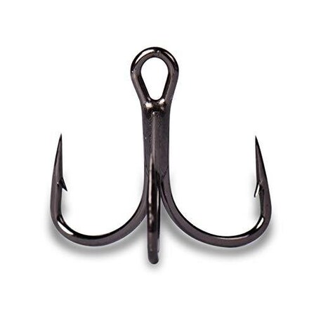 Mustad Ultrapoint Kvd Elite OptiAngle Treble Hook Size 4, Needle Point, Wide Gap, Ringed Eye, Black Nickel 6PK TG76NP-BN-4-6U
